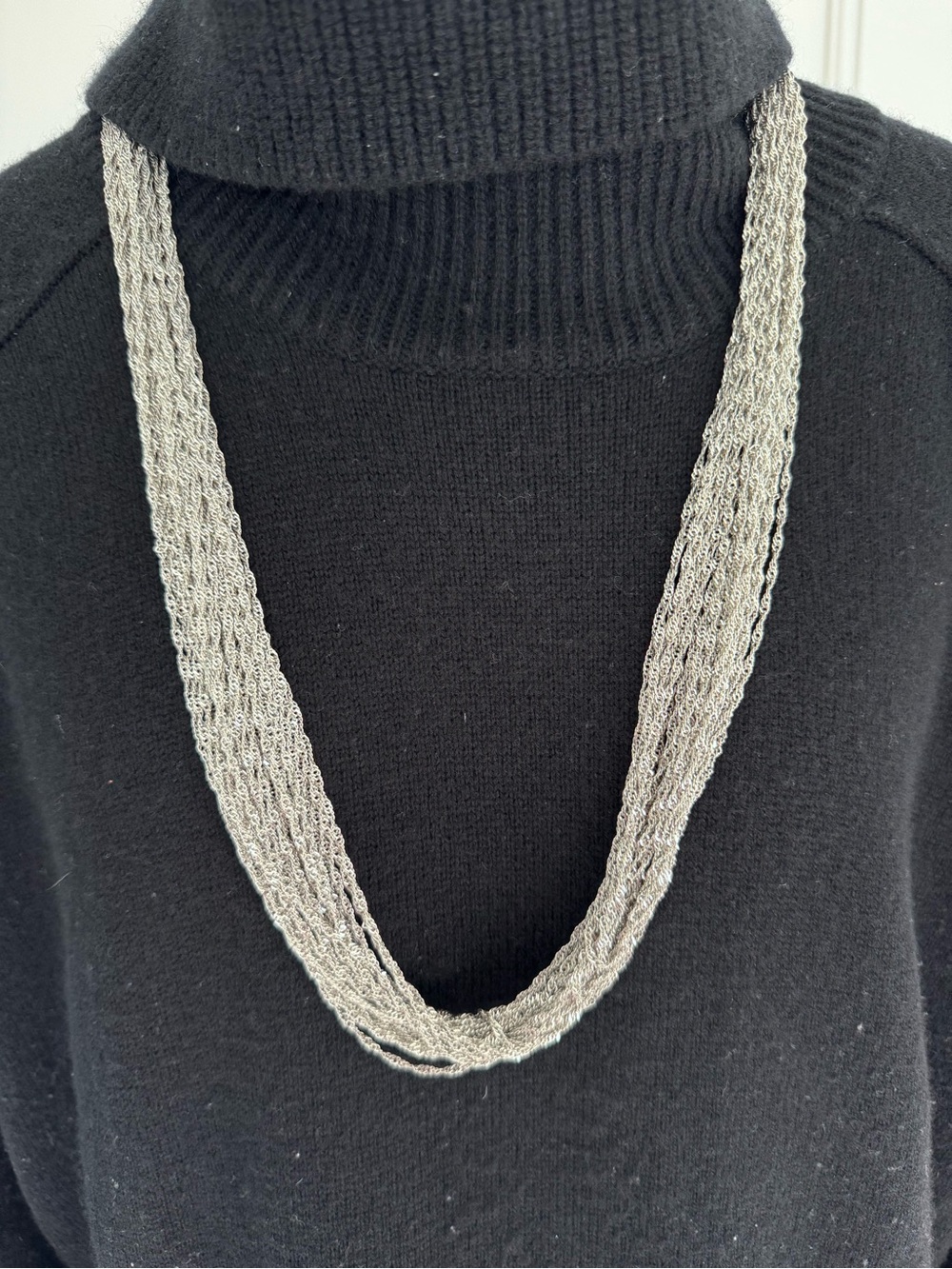 Silver-tone Multi-Strand Cable Necklace - Silver